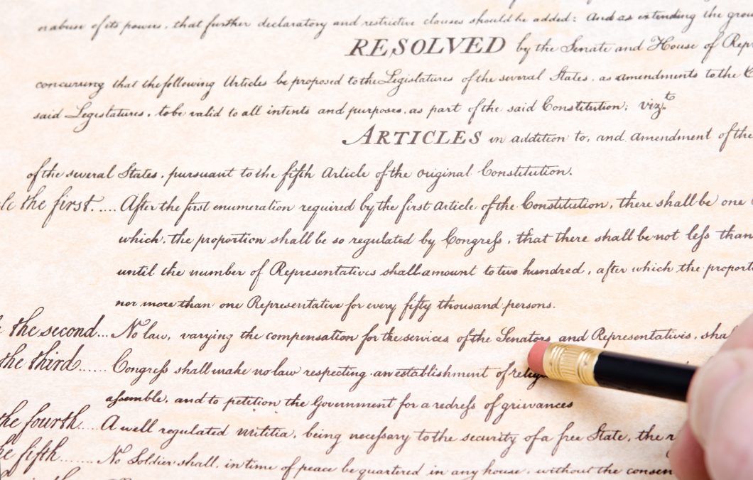 Editing Erasing First Amendment US Constitution