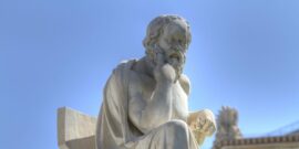 statue of Socrates in the Academy of Athens,Greece
