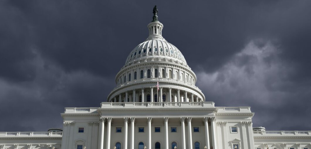 Capitol Dome with Dark Storm Sky