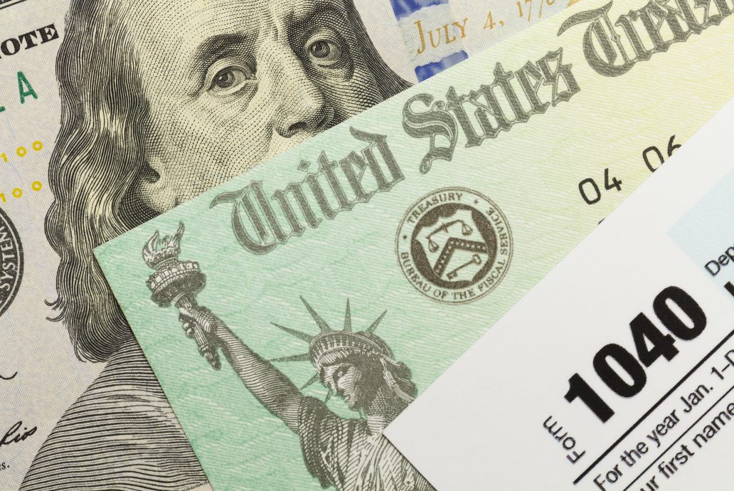 US Federal Taxes Form and Money