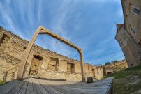 Gallows and execution platform in medieval fortress