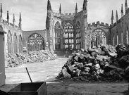 Ruins of Coventry Cathedral after bombin