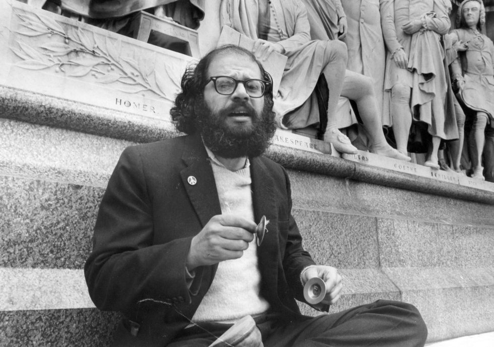 ALLEN GINSBERG (1926-1997) American poet outside the Albert Hall, London, about 1975. Image shot 1975. Exact date unknown.