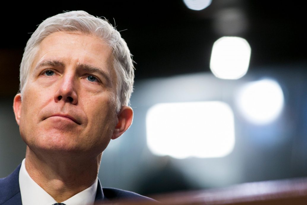 Washington, USA. 22nd Mar, 2017. Judge Neil Gorsuch testifies during his Supreme Court confirmation hearing before the Senate Judiciary Committee in Washington, D.C., on March 22, 2017. Gorsuch was nominated by President Donald Trump to fill the vacancy l
