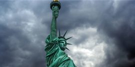 Storm over Statue of Liberty