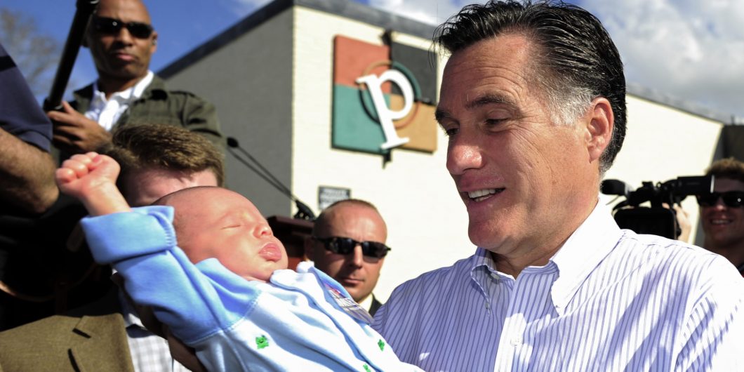 Mitt Romney with Baby