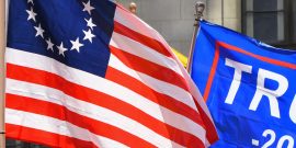 American flag Trump flag