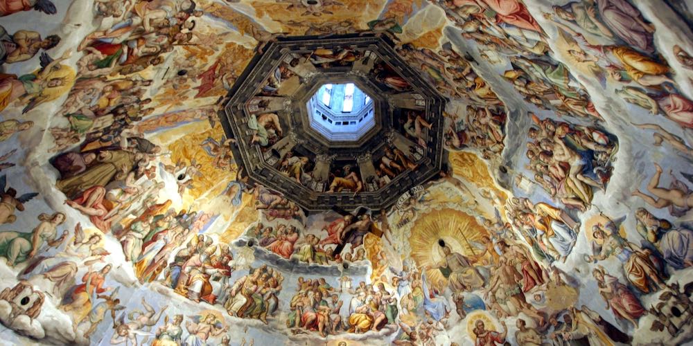Florence, Italy, the wonderful masterpiece of The Judgment Day, inside the Dome