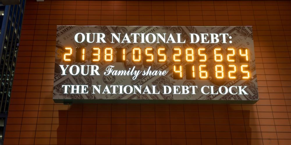 New York NY/USA-February 13, 2019 The National Debt Clock is seen in New York