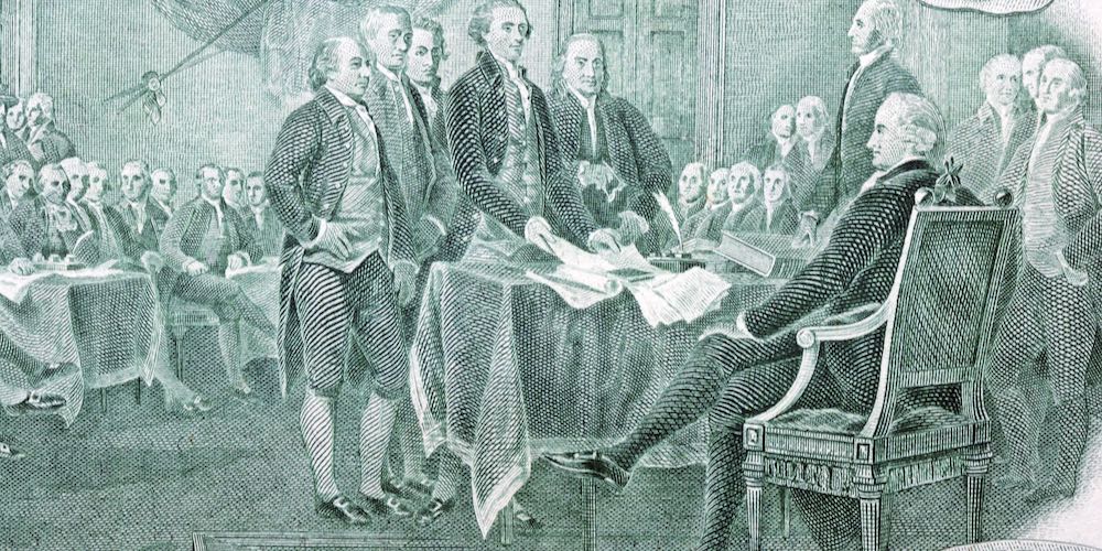Declaration of independence from the two dollar bill