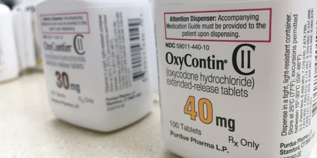close-up of OxyContin bottle