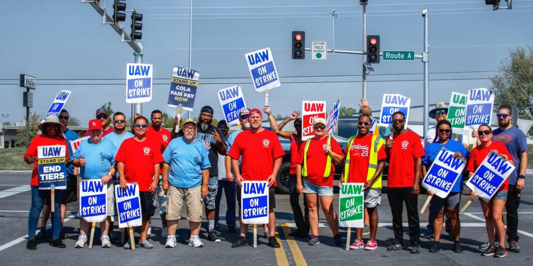 UAW protesters_shutterstock_2369646403