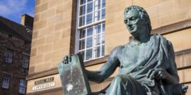 A,Statue,Of,Famous,Scottish,Philosopher,David,Hume,Situated,Along